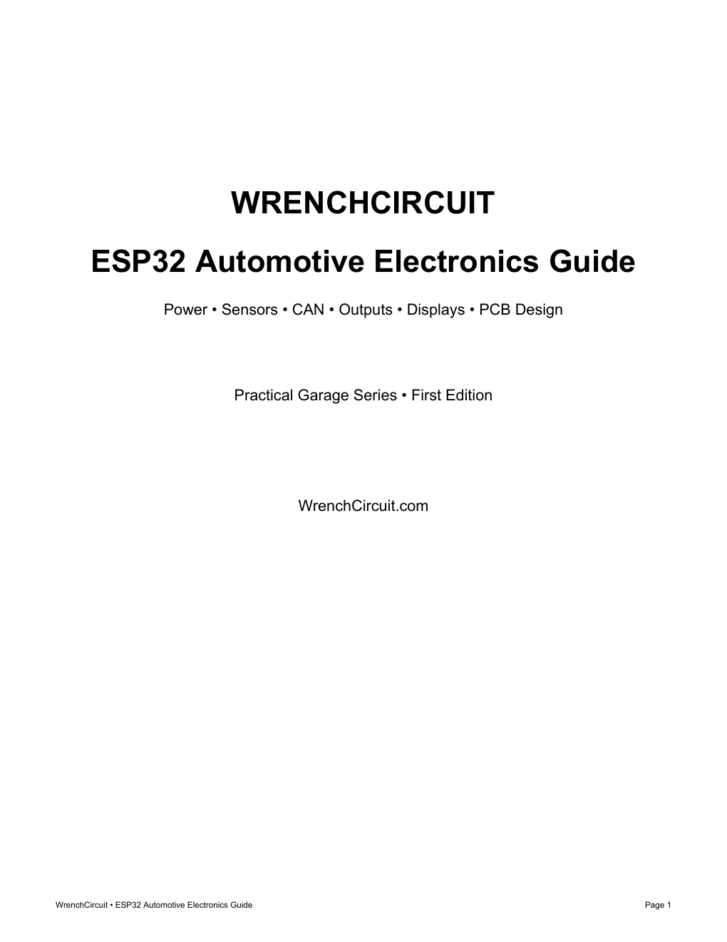 Cover of the WrenchCircuit ESP32 Automotive Electronics Guide